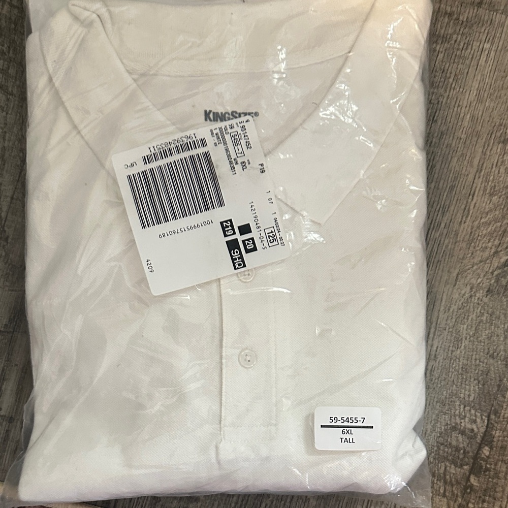 King Size Men's White Polo Shirt